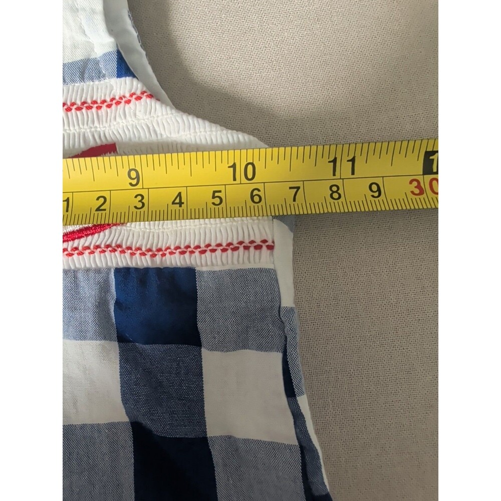 Good Lad Patriotic Flag Smocked Gingham Romper 12 Month - Picture 8 of 9